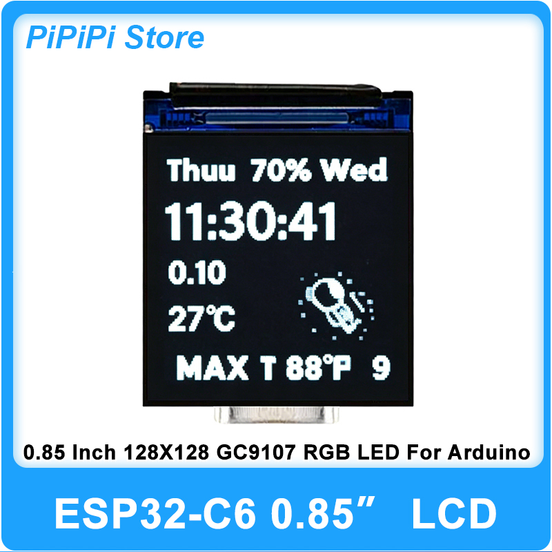 ESP32 C6 0.85 Inch 128X128 IPS - огляд і ціна Graded Card Display
