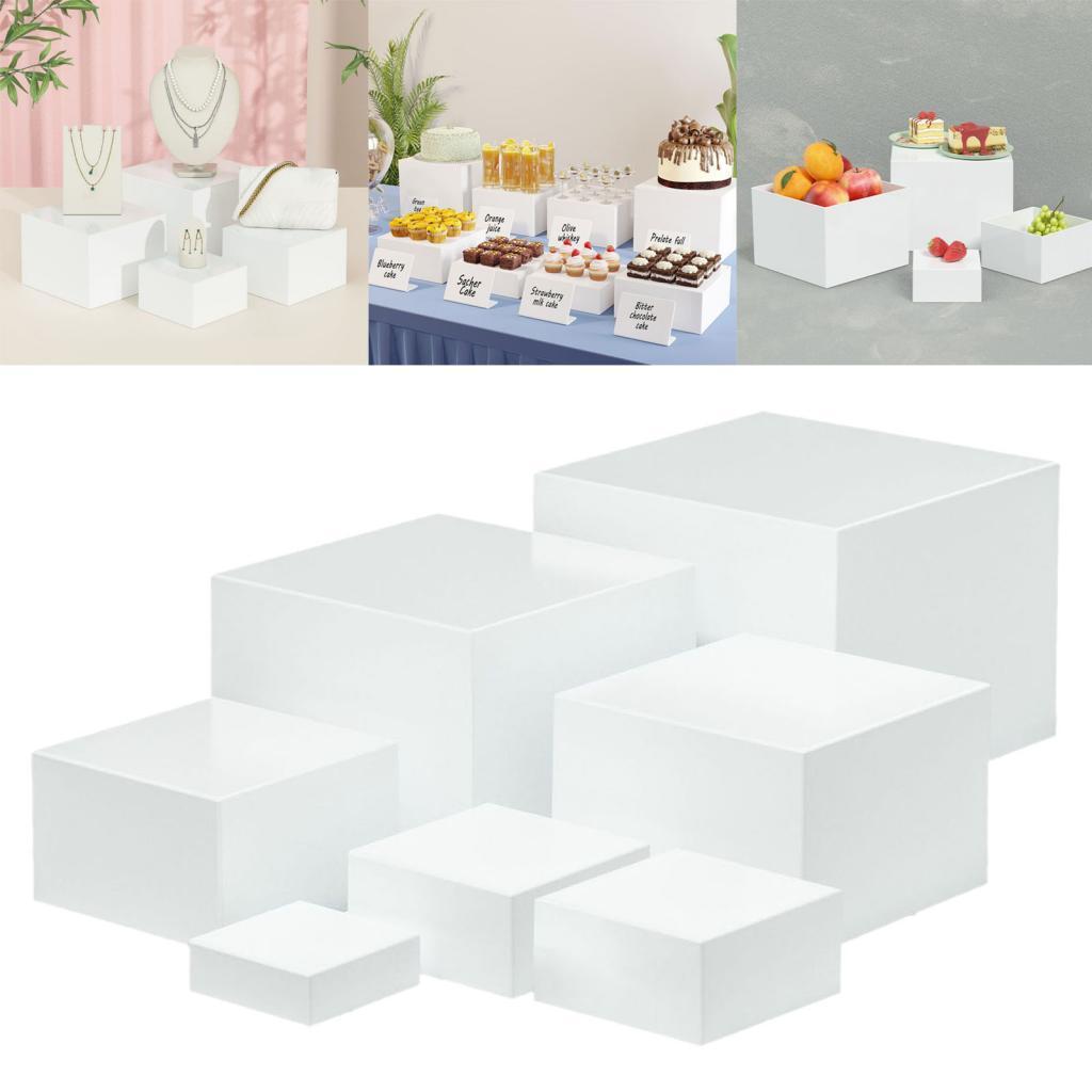 7 Pieces Acrylic Cube Display  - огляд і ціна Display Risers Set